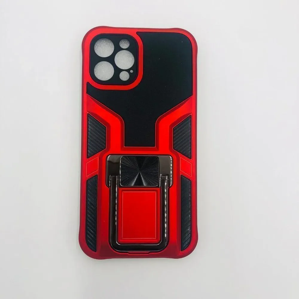 Brand New Red iPhone 12 Pro Case 6.1 Inch With Built In‎ Metal Kickstand